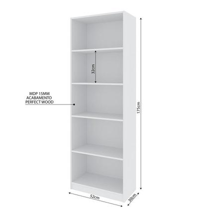 Imagem de Kit 3 Estantes para Livros Multiuso 5 Nichos 175cmx156cm Montreal Yescasa