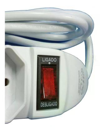 Imagem de Kit 3 Extensão Elétrica Chave Disjuntora 4 Tomadas Dni 7414