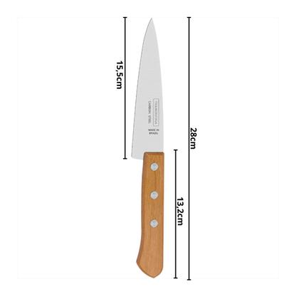 Imagem de Kit 3 Faca Carbono Cabo Madeira Peixeira Tramontina N. 5 6 7