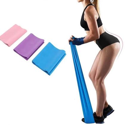 Imagem de Kit 3 Faixas Elástica Thera Band Exercício Fisioterapia Yoga
