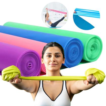 Imagem de Kit 3 Faixas Elástica Thera Band Exercício Fisioterapia Yoga