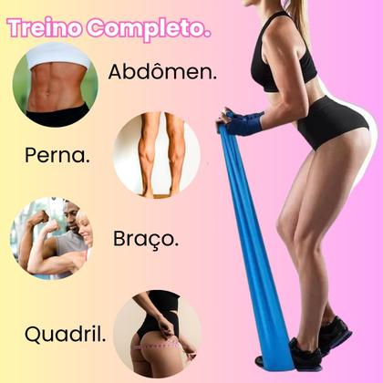 Imagem de Kit 3 Faixas Elástica Thera Band Exercício Fisioterapia Yoga
