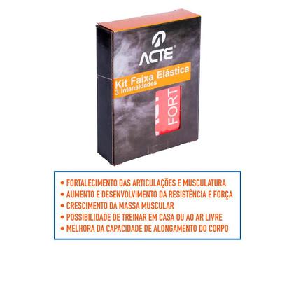 Imagem de Kit 3 Faixas Elásticas Latex Band com Níveis de Resistência para Treino e Alongamento - Acte Sports