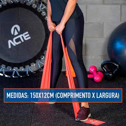 Imagem de Kit 3 Faixas Elásticas Latex Band com Níveis de Resistência para Treino e Alongamento - Acte Sports