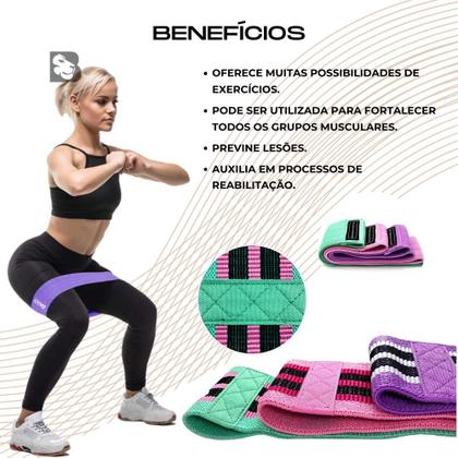 Imagem de Kit 3 Faixas Elásticas Thera Band para Ginástica Exercícios Ioga Pilates com 3 Níveis de Resistência