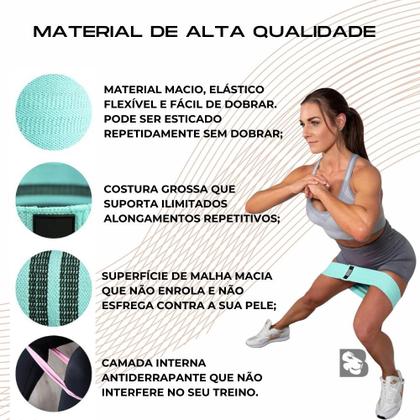 Imagem de Kit 3 Faixas Elásticas Thera Band para Ginástica Exercícios Ioga Pilates com 3 Níveis de Resistência