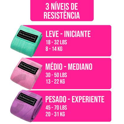 Imagem de Kit 3 Faixas Elásticos Resistentes P/ Treino, Exercícios Físicos, Academia, Pés, Pilates, Exercício Funcional e Yoga