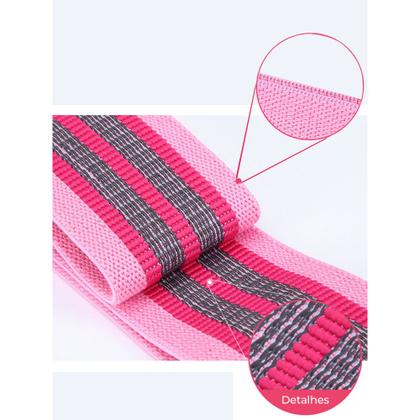 Imagem de Kit 3 Faixas Hip Band Elásticas Treino Funcional Academia Exercícios