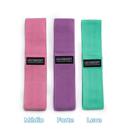 Imagem de Kit 3 Faixas Hip Band Elásticas Treino Funcional Academia Exercícios