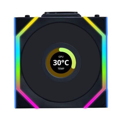 Imagem de Kit 3 fan 120mm lian li uni fan sl wireless lcd argb preto 12sllcd1w3b