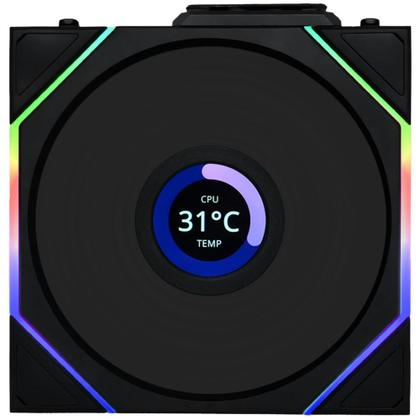 Imagem de Kit 3 fan 120mm lian li uni fan tl wireless lcd argb preto 12tllcd1w3b