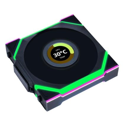 Imagem de Kit 3 Fans Lian Li Uni Fan SL Wireless LCD 120 ARGB Preto