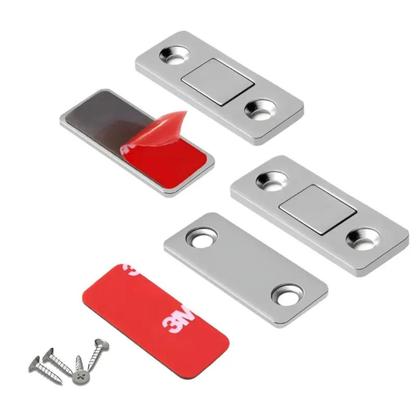 Imagem de Kit 3 Fechos Trava Trinco Magnético Imã Móveis Gaveta Porta