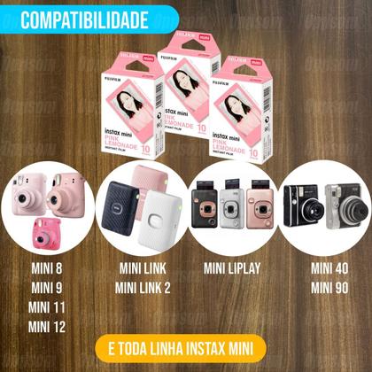 Imagem de Kit 3 Filmes Instax Mini Lemonade Para Câmera E Impressora - Kit Presente