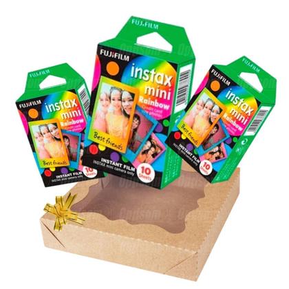 Imagem de Kit 3 Filmes Instax Mini Rainbow Para Câmera E Impressora - Kit Presente