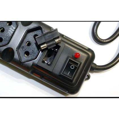 Imagem de Kit 3 Filtro de Linha 4 Tomadas Régua de Tomada com Fusível Extensão Elétrica Bivolt Tripolar