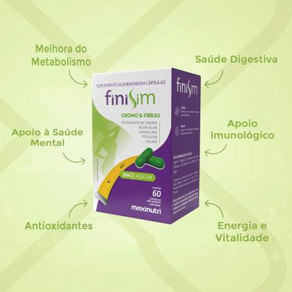 Imagem de Kit 3 Finisim Cromo e Fibras com 60 Cápsulas Maxinutri