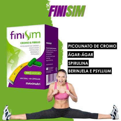 Imagem de Kit 3 Finisim Cromo e Fibras com 60 Cápsulas Maxinutri