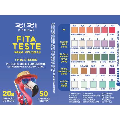 Imagem de Kit 3 Fita 5 em 1 Medidor De Cloro Ph Alcalinidade Piscina