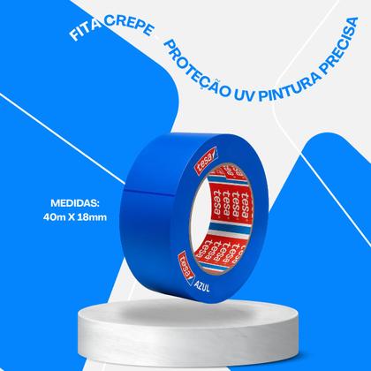 Imagem de Kit 3 Fita Crepe Azul Tesa 48mm X 40m Proteção UV Pintura Imobiliária Limpa