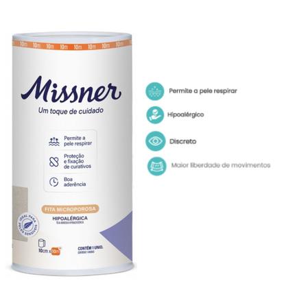 Imagem de Kit 3 Fita Microporosa Bege 10cm X 10m - Missner