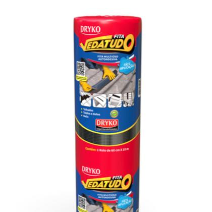 Imagem de Kit 3 Fitas asfáltica auto adesiva aluminizada multiuso 60 cm x 10 m - Vedatudo - Dryko