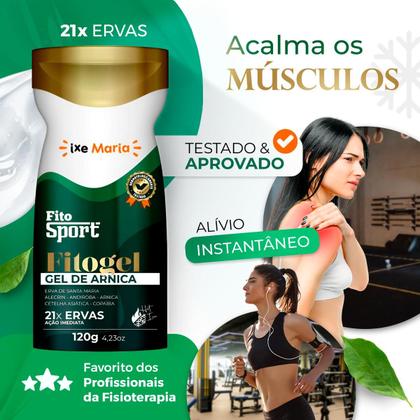 Imagem de Kit 3 FitoSport Gel Massageador de Arnica 21 ervas Combate Dores Da Academia Esporte E Corrida