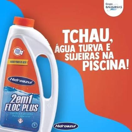 Imagem de Kit 3 Floc Plus 2x1 Clarificante Decantador Hidroazul 1 Lt
