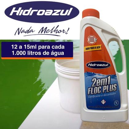 Imagem de Kit 3 Floc Plus 2x1 Clarificante Decantador Hidroazul 1 Lt