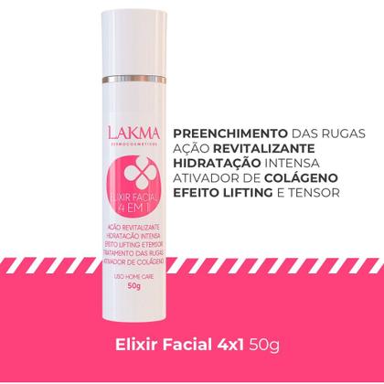 Imagem de Kit 3 Fluído Rejuvenescedor Elixir Facial 4 em 1 Óleo Nano Efeito Lifting Lakma 50g