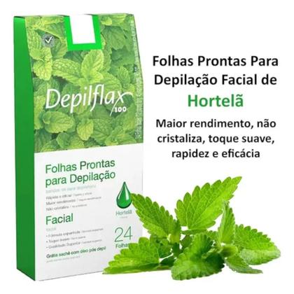 Imagem de Kit 3 Folha Depilacao Facial Hortela - Depilflax