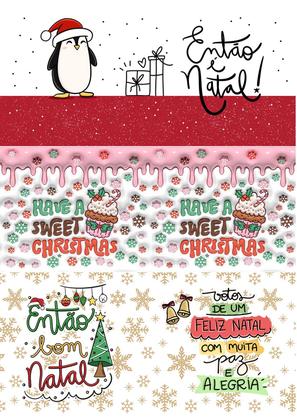 Imagem de Kit 3 folhas sublimaticas impressas canecas de natal faça na Air fryer