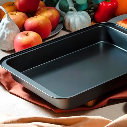 Imagem de Kit 3 Forma Assadeira Pão Caseiro Antiaderente Teflon Lasanha Retangular Bolo Jogo Conjunto Queijo