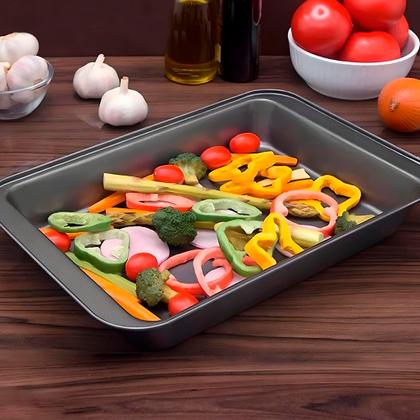 Imagem de Kit 3 Forma Assadeira Pão Caseiro Antiaderente Teflon Lasanha Retangular Bolo Jogo Conjunto Queijo