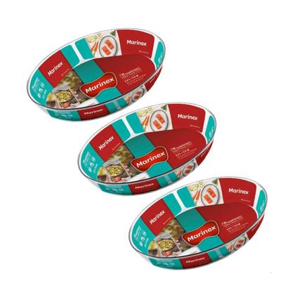 Imagem de Kit 3 Forma Oval 2,4L Vidro Temperado Nadir Figueiredo