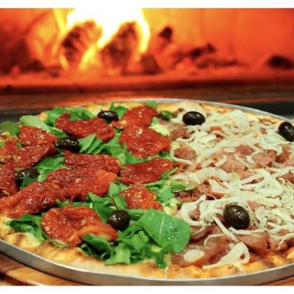 Imagem de Kit 3 formas de pizza 25/30/35 cm aluminio com bordas reforçado multiuso pizzaria pizzas grande médio pequena