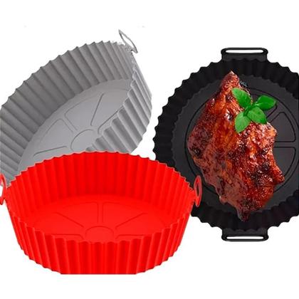 Imagem de Kit 3 Formas Silicone Assadeira Grande Airfryer Antiaderente