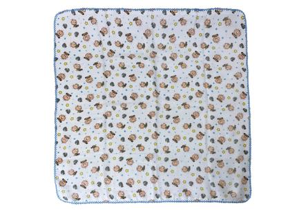 Imagem de Kit 3 Fralda De Pano Estampa Turma da Monica e Cebolinha 70 cm x 70 cm Com Crochê