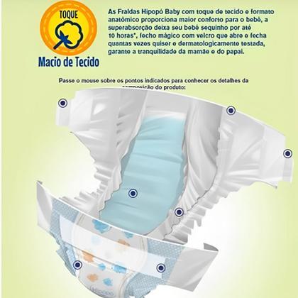 Imagem de Kit 3 Fralda Descartável Infantil Hipopó Baby Hiper Tamanho XG - Total de 192 Unidades