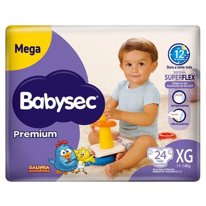 Imagem de Kit 3 Fraldas Babysec Galinha Pintadinha Premium Tamanho XG 24 unidades cada