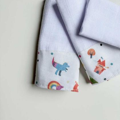 Imagem de Kit 3 Fraldas de Boca com Saquinho Presenteável Ceci Petit Home