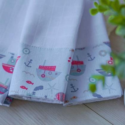 Imagem de Kit 3 Fraldas de Boca com Saquinho Presenteável Ceci Petit Home