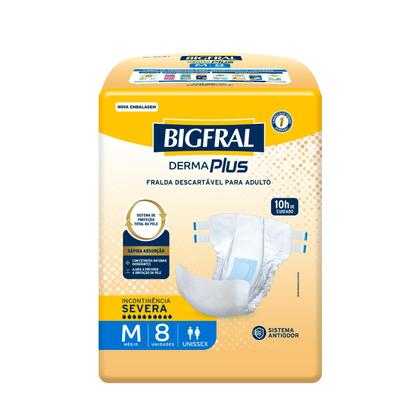 Imagem de Kit 3 Fraldas Geriátricas Bigfral Derma Plus M com 8un cada