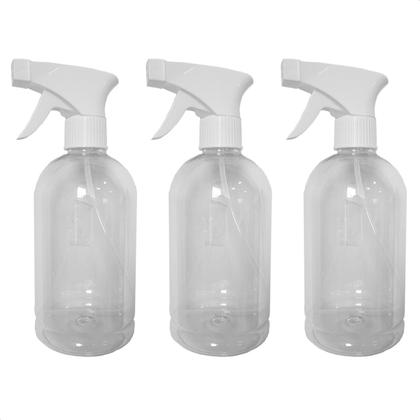 Imagem de Kit 3 Frasco Borrifador Spray Pulverizador com Válvula 500ml