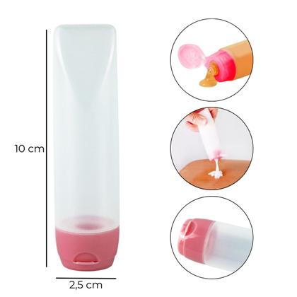 Imagem de Kit 3 Frasco Higiene Spray Pump Bisnaga Viagem Creme Shampoo