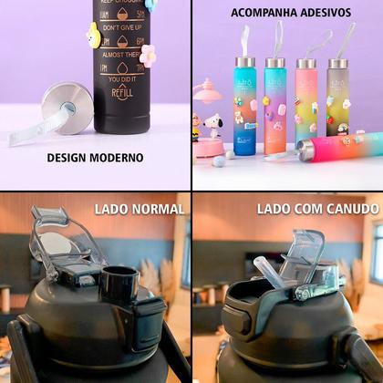 Imagem de Kit 3 Garrafas de Água Squeeze 2 Litros Hidratação Academia