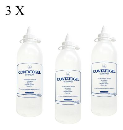Imagem de Kit 3 - Gel Condutor Clinico Neutro Para Ultrassom De 250 ML