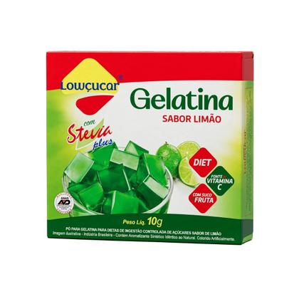 Imagem de Kit 3 gelatina diet vit c plus limão com stevia 10g lowçucar
