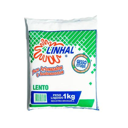 Imagem de Kit 3 Gesso Lento Estuque Artesanato Linhal 1kg Cada