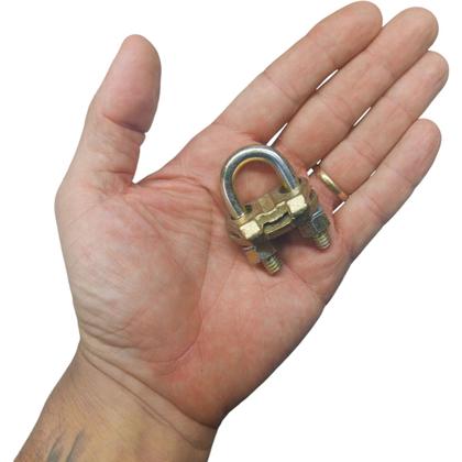 Imagem de Kit 3 Grampo Conector Gtdu Terra Aterramento Duplo Tipo U para Haste de 1/2 até 5/8